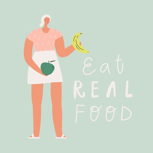 生态产品，天然有机和素食，用心饮食理念。女人与水果图片下载