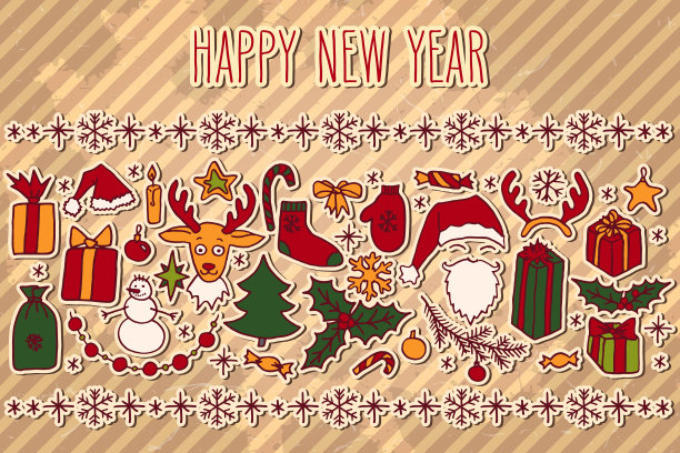 新年涂鸦问候图片下载