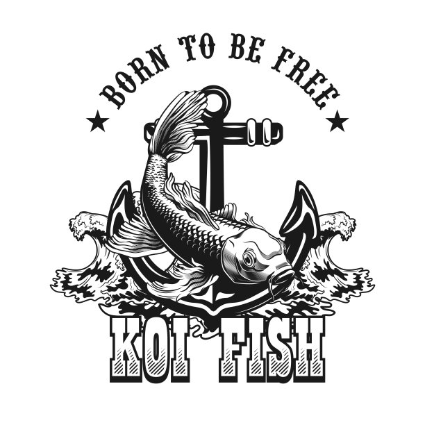锦鲤和锚徽设计图片下载