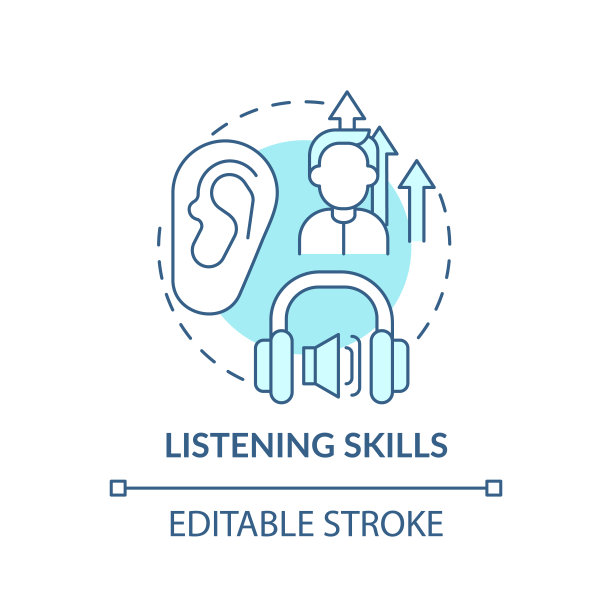 聆听技巧概念图标图片下载