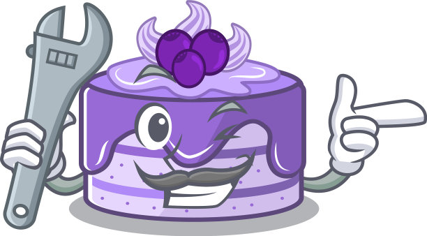 聪明的机械蓝莓蛋糕卡通人物图片下载
