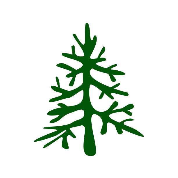 绿色的圣诞树手绘涂鸦图片下载