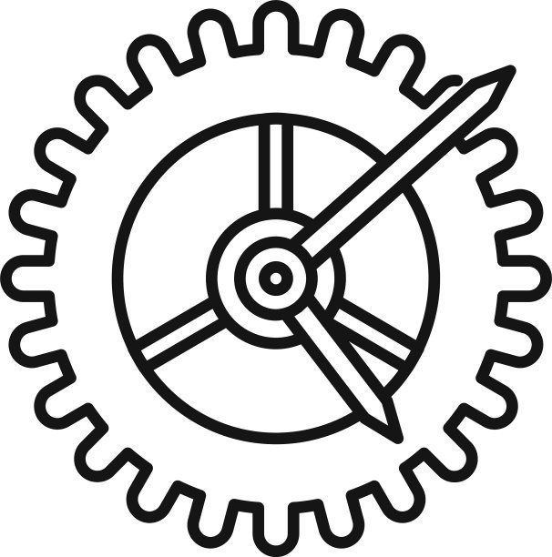 手表齿轮图标轮廓样式图片下载