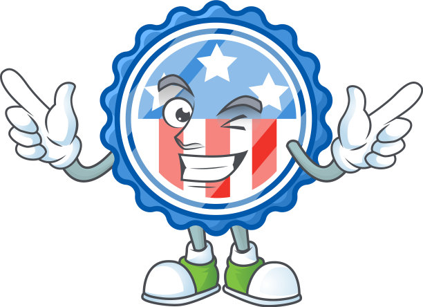 滑稽圈徽章美国与明星与眨眼图片下载