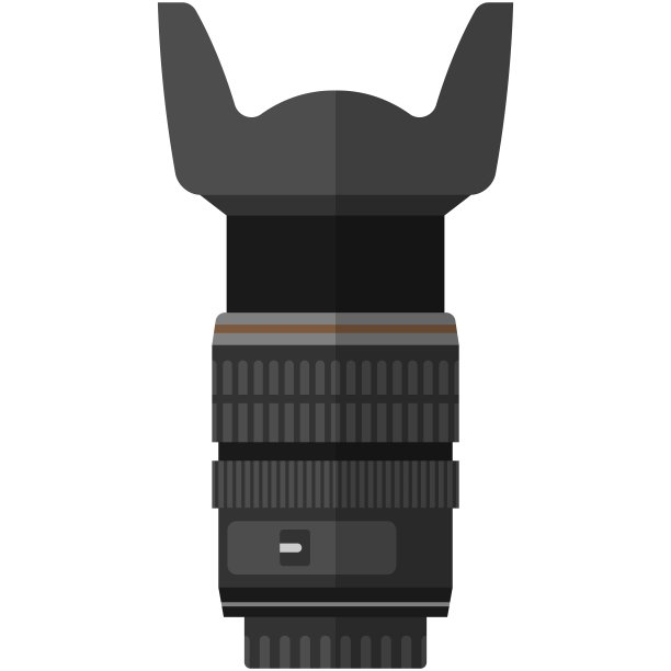 相机变焦镜头侧视孤立矢量孤立在白色图片下载