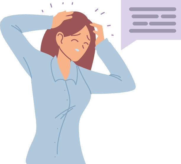 有头痛和泡沫的女商人卡通图片下载