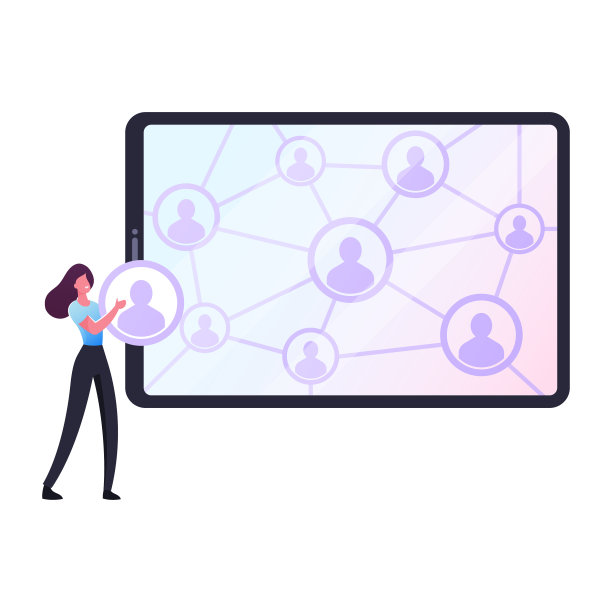 巨大的数字设备上的小女性角色图片下载