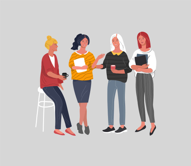 办公室或共同工作的女性工作者沟通或图片下载