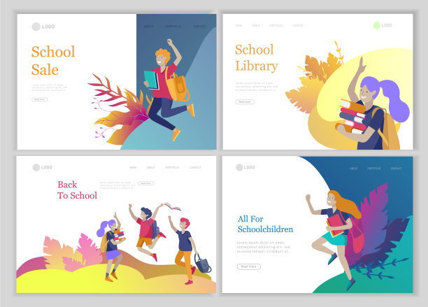 登陆页面模板与快乐的学校孩子图片下载