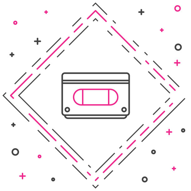 线VHS录像带磁带图标隔离上图片下载