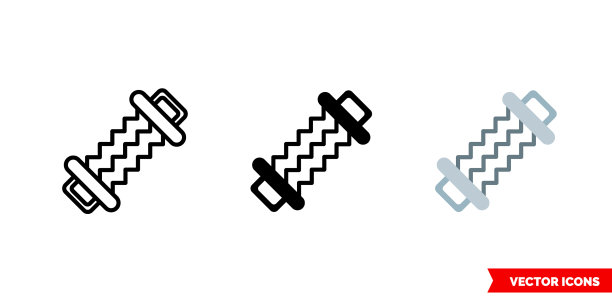 电阻带图标3种颜色黑色和图片下载