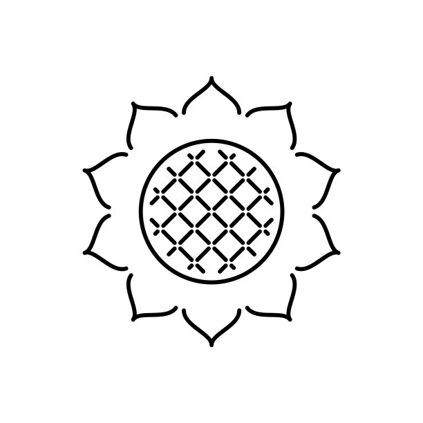 向日葵的图标为植物油线性标志图片下载