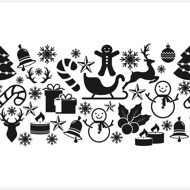 圣诞模板无缝边界隔离图片下载