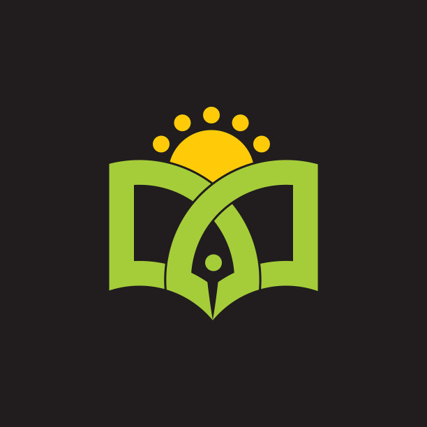 书笔太阳教育几何标志图片下载