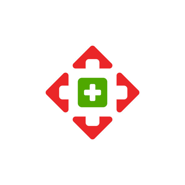 加上医学符号彩色几何设计标志图片下载