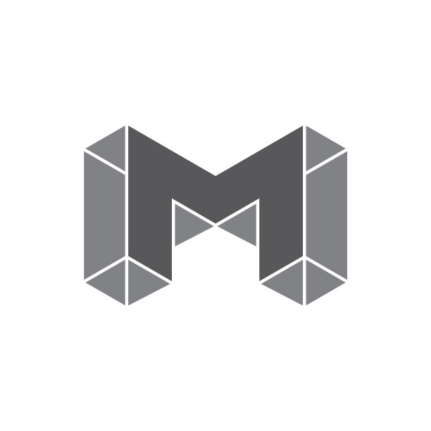 字母m马赛克3d设计标志图片下载