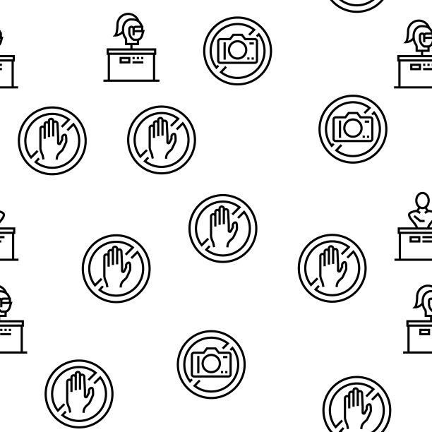 博物馆画廊展示矢量无缝模式图片下载