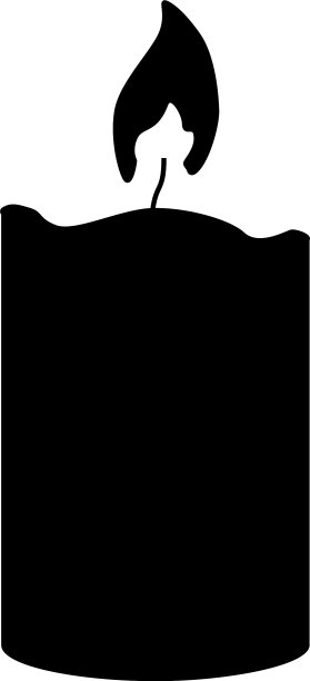 象形文字的蜡烛黑色剪影图片下载