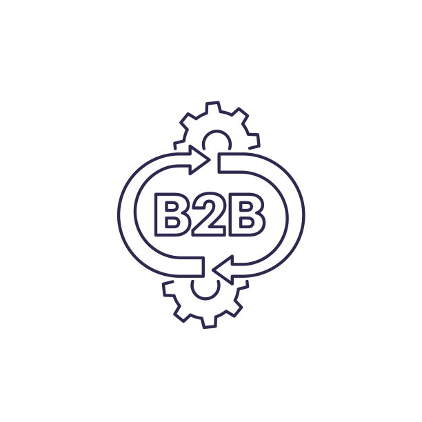 白色背景上的B2B服务线图标图片下载