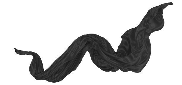 美丽的黑色波浪丝或缎子织物。3 d渲染图像。图片下载