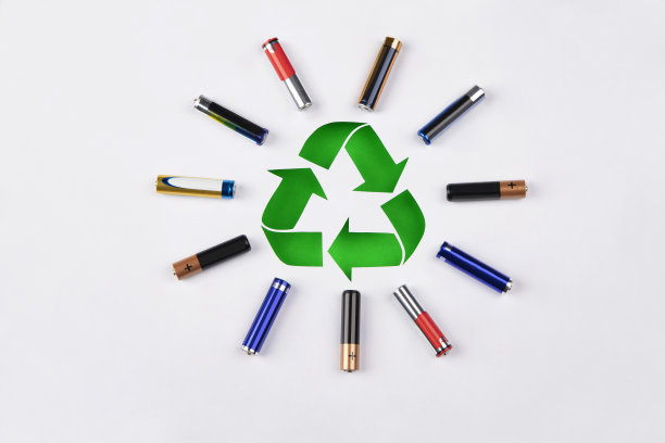 回收标志和废旧电池图片下载