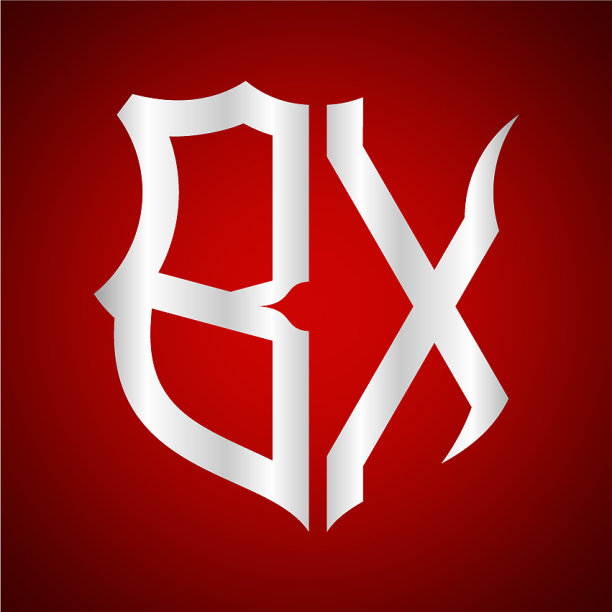 首字母b x盾牌形状与银色图片下载