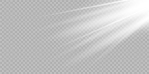 Set of white glow lights effects isolated on transparent background太阳闪光与光线和聚光灯星星爆发与闪光，png, eps 10。图片下载