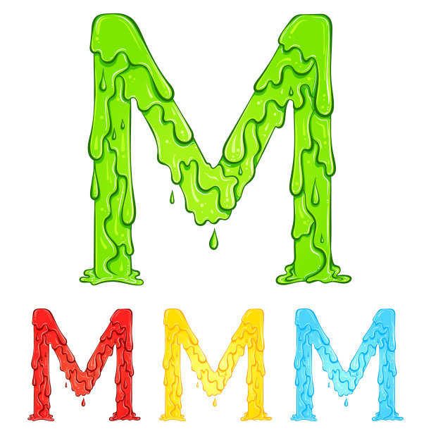 字母M带流滴颜色图片下载