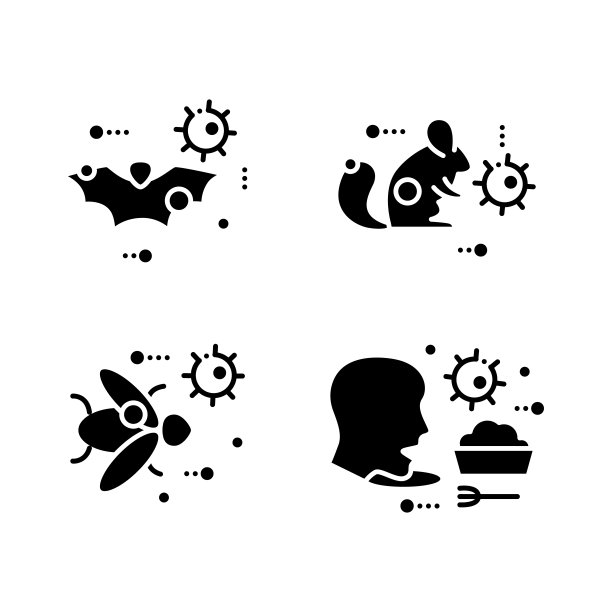 疾病传播概念象形文字图标集图片下载