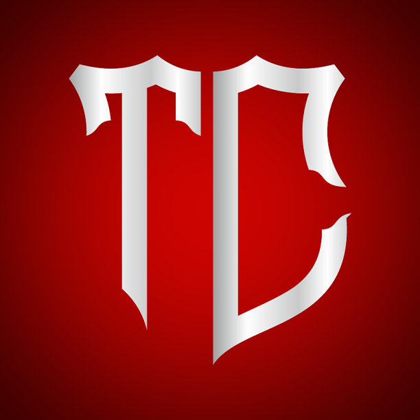 首字母t c盾牌形状与银色图片下载