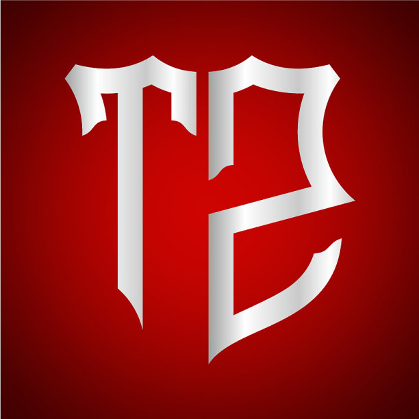 首字母t z盾牌形状与银色图片下载