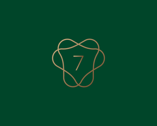 抽象线性字母组合数字7标志图标设计现代简约风格说明。Premium圆形线性框架矢量符号符号符号标识类型图片下载