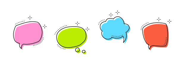 色彩亮丽的语音泡泡，云商务对话的概念。图片下载
