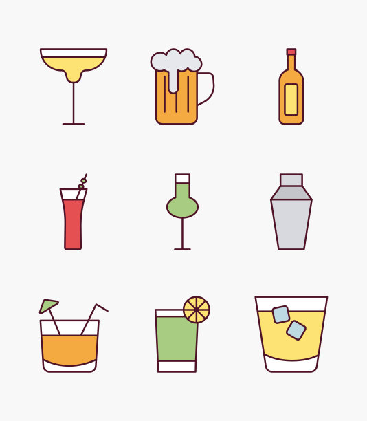 九款鸡尾酒套餐图标图片下载