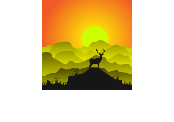剪影一只鹿图片下载