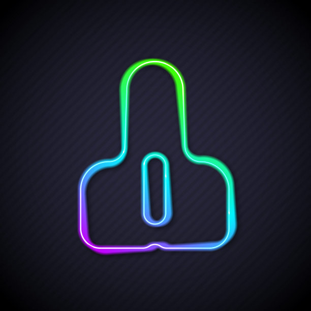 发光的霓虹灯线自行车座位图标孤立的黑色背景。鞍座。向量图片下载