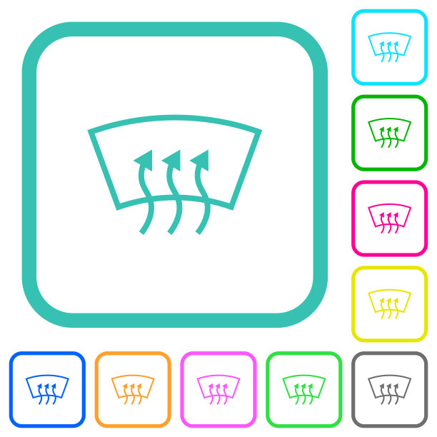 挡风玻璃解冻生动的彩色平面图标图片下载