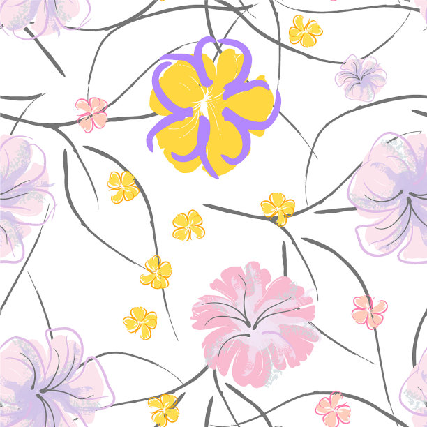 粉红色花朵盛开的图案，粉彩水彩图片下载