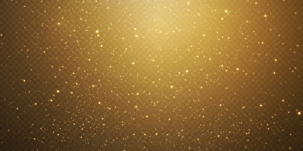 圣诞落下金色的彩灯。魔法抽象金粉和眩光图片下载