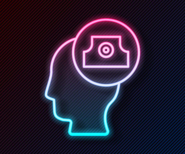 发光的霓虹灯线喷淋可以喷嘴盖图标隔离在黑色背景。向量图片下载