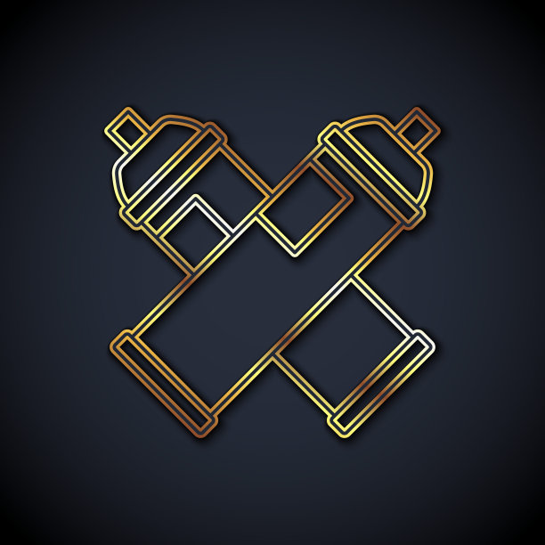 喷漆可以在黑色背景上隔离图标。向量图片下载