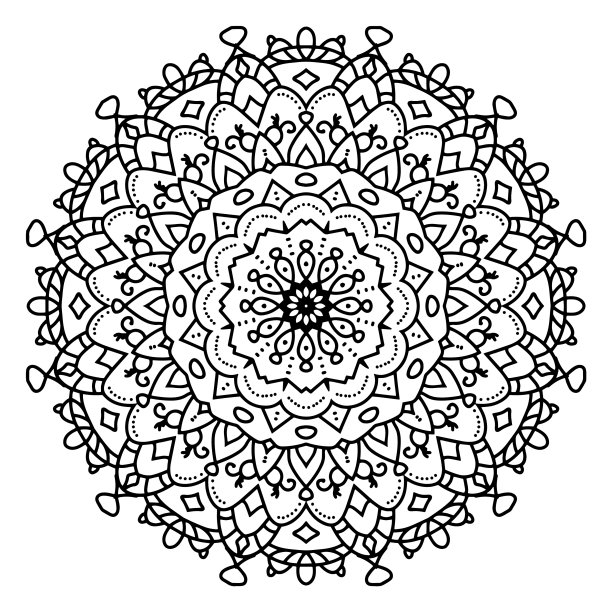 圆形图案的形式曼荼罗为指甲花meh图片下载