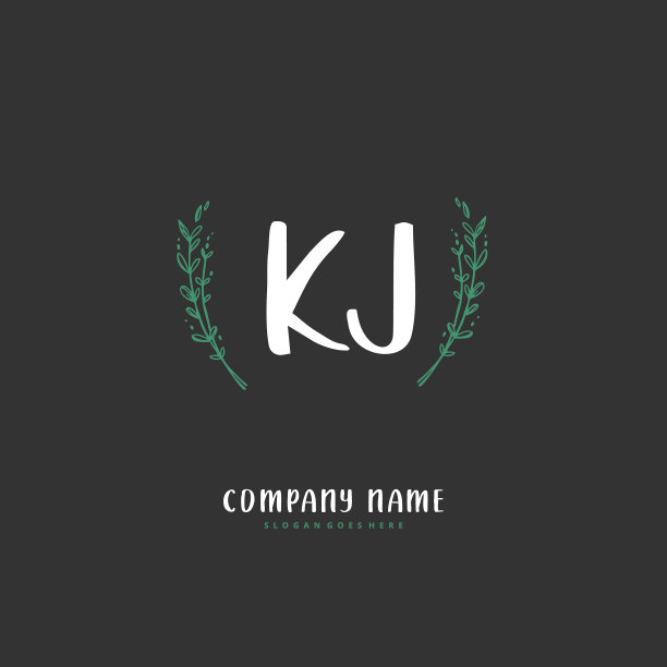 kj kj首字母书写和签名标志图片下载