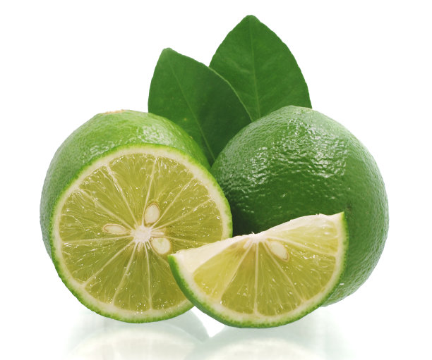 在白色背景上孤立的酸橙果图片下载