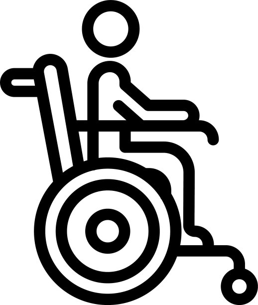 高级男子轮椅图标轮廓风格图片下载