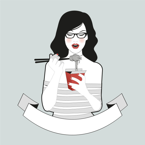 漂亮的女孩戴着条纹眼镜图片下载