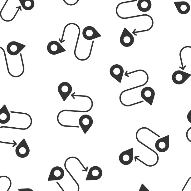 地图大头针图标在平面风格的GPS导航上图片下载