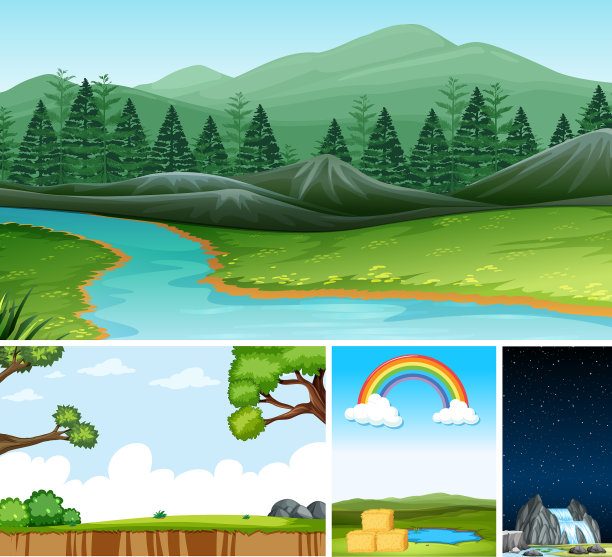 四个不同的场景图片下载