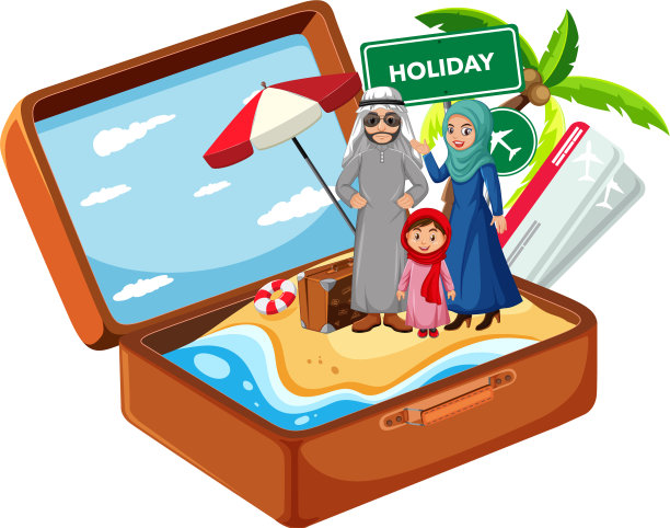 阿拉伯家庭度假图片下载