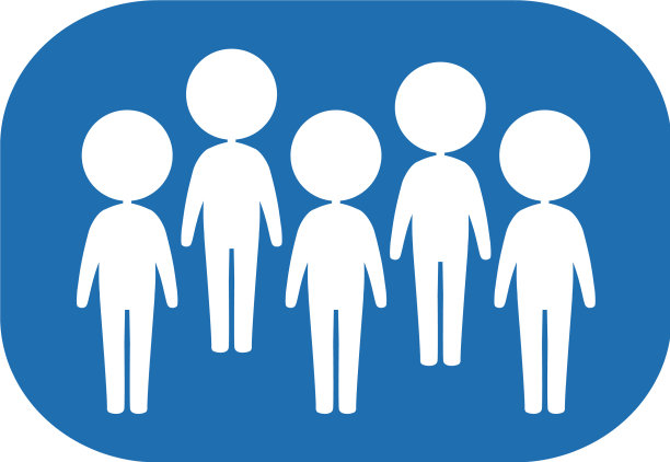 群人图标在蓝色的背景图片下载